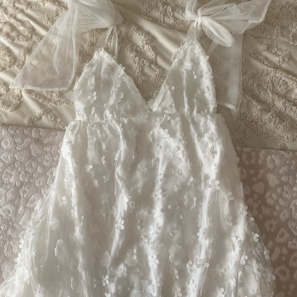 SHEER WHITE FLORAL DRESS